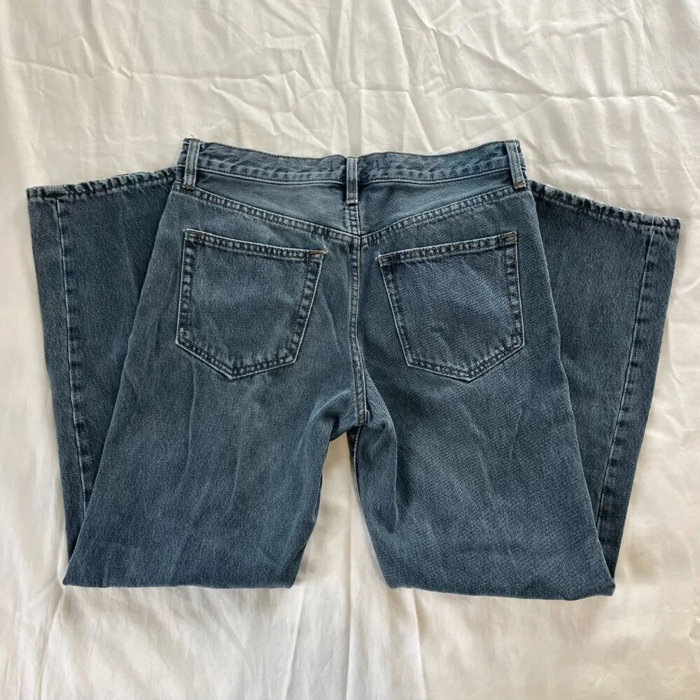 We The Free Medium Wash Cotton Wide Leg Button Fly High Waist Jeans | Size 26